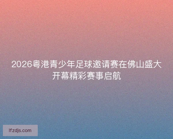 2026粤港青少年足球邀请赛在佛山盛大开幕精彩赛事启航